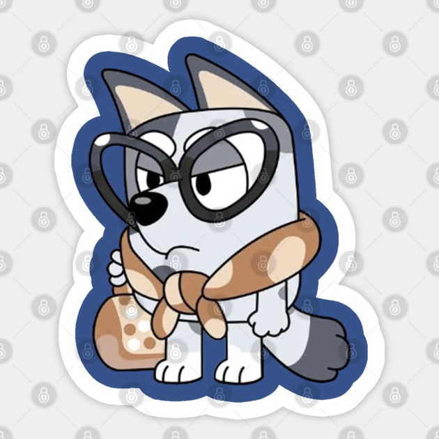 Muffin Bluey Sticker by VILLAPODCAST